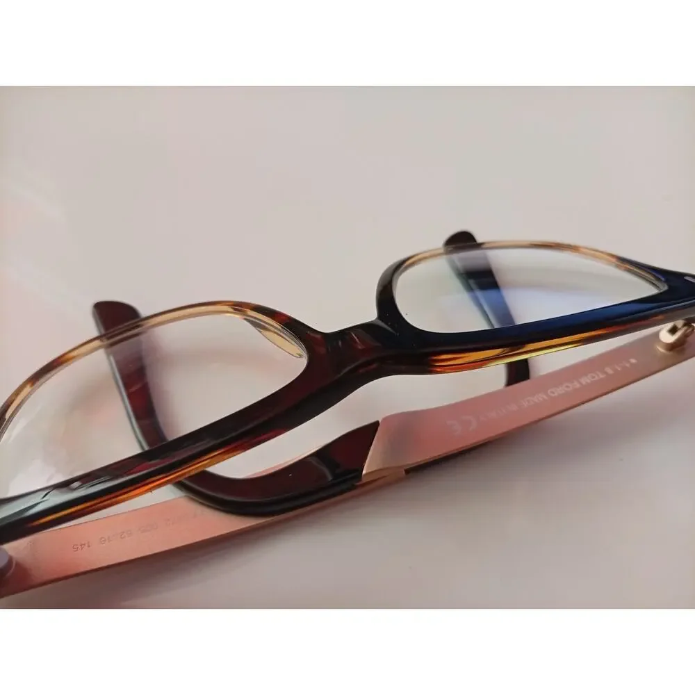 Tom Ford TF5372 005 Eyeglasses Black Tortoise Gold Cat Eye Frame 54-16-145 Italy